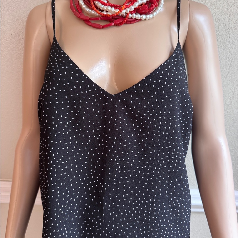 BCBG GENERATION Polka Dot Spaghetti Strap Top MEDIUM NWOT - Picture 2 of 6